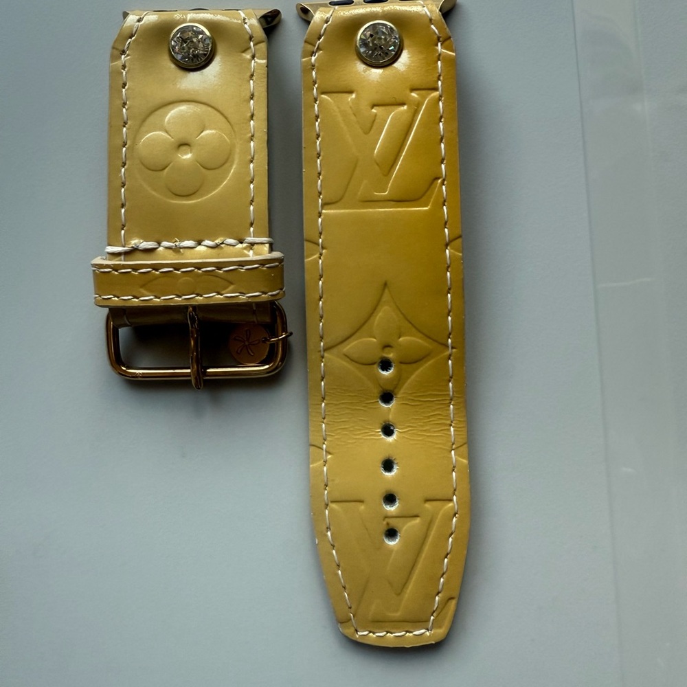 Louis Vuitton Yellow Leather Watch Strap